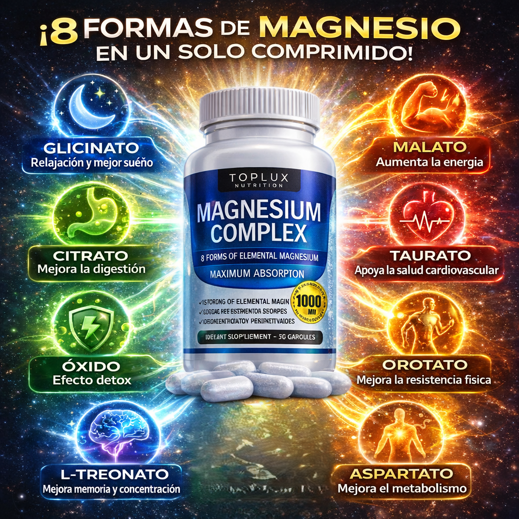 ¿Hinchazón, estrés y mal sueño? Apoya tu Bienestar con Magnesio Complex8 90 Caps.